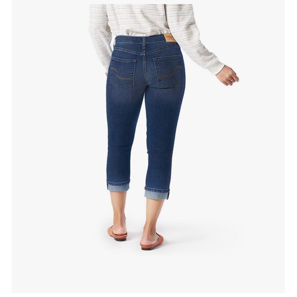 Levis Signature Capri Stretch Jeans Women Size 24 Mid Rise Blue Denim - Picture 3 of 5